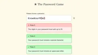 Carte meme The Password Game, rareté commune