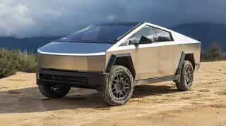 The Tesla Cybertruck Is an All-Electric Battery-Powered Light-Duty Truck Unveiled... meme card, common rarity