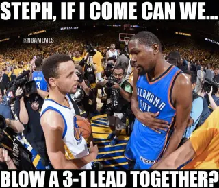 The Warriors Blew a 3-1 Lead meme card, rare rarity