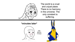 The World is a Cruel and Unjust Place meme card, common rarity