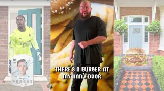 There's A Burger At My Nan's Door meme card, common rarity
