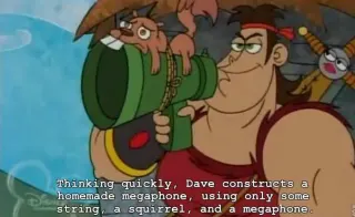 Carte meme Thinking Quickly, Dave Constructs A Homemade Megaphone, rareté commune