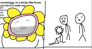Thirsty Little Flower meme card, rare rarity