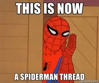 This is Now A Spiderman Thread meme card, rare rarity