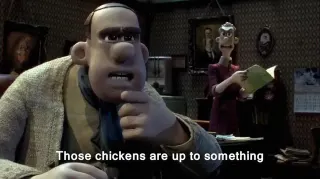 Those Chickens Are Up to Something meme card, common rarity