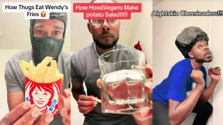 Thugs / Hood Vegans / Lightskin Cheerleader meme card, common rarity