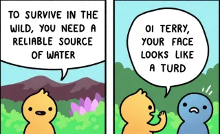 To Survive In the Wild meme card, common rarity