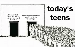 Today's Teens meme card, common rarity