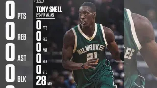 Carte meme Tony Snell 0 Point Game / Tony Snell 2017 vs. Jazz, rareté commune