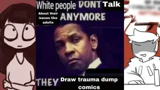 Trauma Dump Comics meme card, common rarity