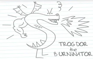 Carte meme Trogdor, rareté rare