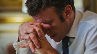 Troubled Macron / Sad Macron meme card, common rarity