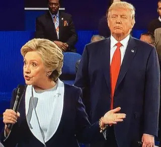 Trump Lurking Behind Clinton meme card, common rarity