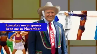 Trump "Macarena" Remix / Kamala's Never Gonna Beat Me In November meme card, common rarity