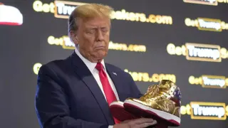 Trump Sneakers / Never Surrender High-Tops meme card, common rarity