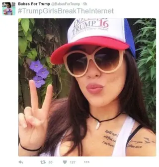 #TrumpGirlsBreakTheInternet meme card, common rarity