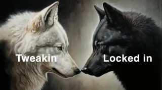 Tweaking vs. Locked In meme card, common rarity