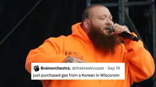 Tweets That Sound Like Action Bronson Lyrics meme card, common rarity