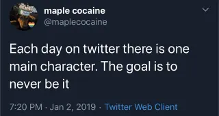 Twitter's Main Character meme card, rare rarity
