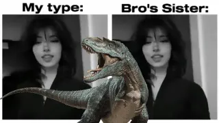 Unexpected Dinosaur Edits / My Type, Bro's Sister, Dinosaurs meme card, common rarity