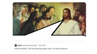 Unfortunately I Will Be Passing Away Soon. For Plot Reasons meme card, common rarity
