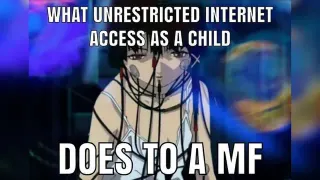 Unrestricted Internet Access at a Young Age meme card, common rarity