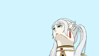 Upward Angle Frieren Drawing / Frieren Looking Up meme card, rare rarity