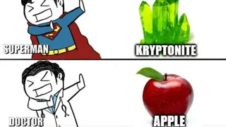 Vampire vs. Superman vs. Doctor Weaknesses meme card, common rarity
