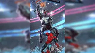 Venom Dunking on Spider-Man meme card, rare rarity