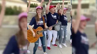"Vote Trump 2020" Family Band Video meme card, common rarity