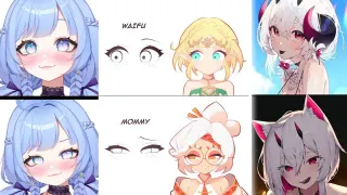 Waifu vs. Mommy Eyes meme card, common rarity