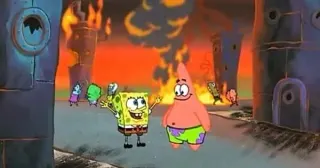 We Did It, Patrick! We Saved the City! meme card, rare rarity
