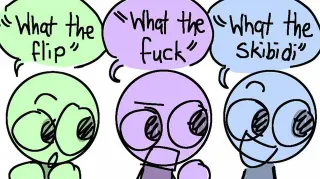 What the Flip / What the Fuck / What the Skibidi meme card, common rarity