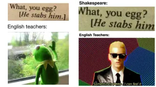 What, You Egg? [He Stabs Him] meme card, rare rarity