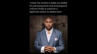 When The Random E-Celeb You Dislike Is Finally Outed meme card, common rarity