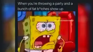 When You're Throwing a Party and a Bunch of Fat Bitches Show Up meme card, common rarity