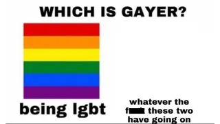 Which Is Gayer? meme card, common rarity