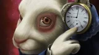 White Rabbit Pointing at a Clock meme card, rare rarity