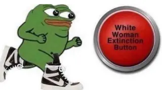 White Woman Extinction Button meme card, common rarity