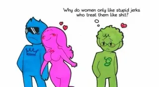 Carte meme Why Do Women Only Like Stupid Jerks Who Treat Them Like Shit?, rareté rare