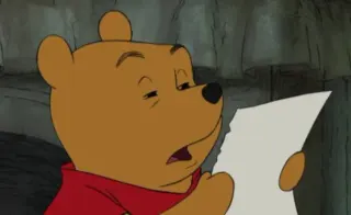 Winnie the Pooh Reading meme card, common rarity