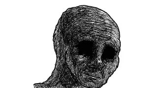 Withered Wojak meme card, epic rarity