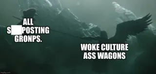 Woke Culture Ass Wagons meme card, common rarity