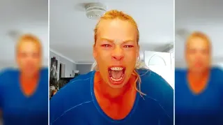 Woman Screaming After Saying 'Let It Out' meme card, common rarity