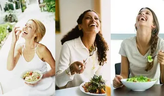 Women Laughing Alone With Salad meme card, rare rarity