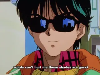 Words Can't Hurt Me These Shades Are Gucci meme card, rare rarity