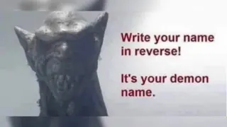 Write Your Name In Reverse! It's Your Demon Name meme card, common rarity