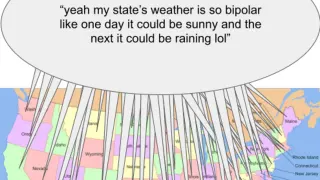 Yeah My State's Weather Is So Bipolar meme card, common rarity