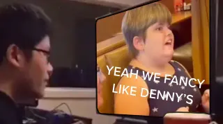 Yeah We Fancy Like Denny's meme card, common rarity