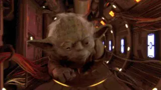 Yoda Crawling Through Electrical Vent meme card, common rarity